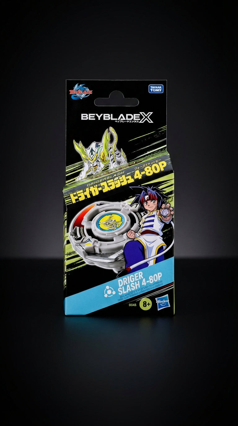 Beyblade X X-Over Project Driger Slash 4-80P Starter Pack Set with Takara Tomy Balance Type Top and Launcher,