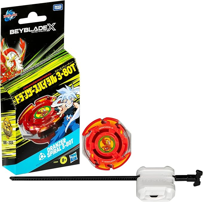 Beyblade X Dranzer Spiral 3-80T Anniversary X-Over Balance Type Right-Spinning Top and Launcher