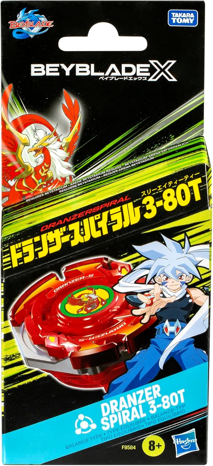 Beyblade X Dranzer Spiral 3-80T Anniversary X-Over Balance Type Right-Spinning Top and Launcher