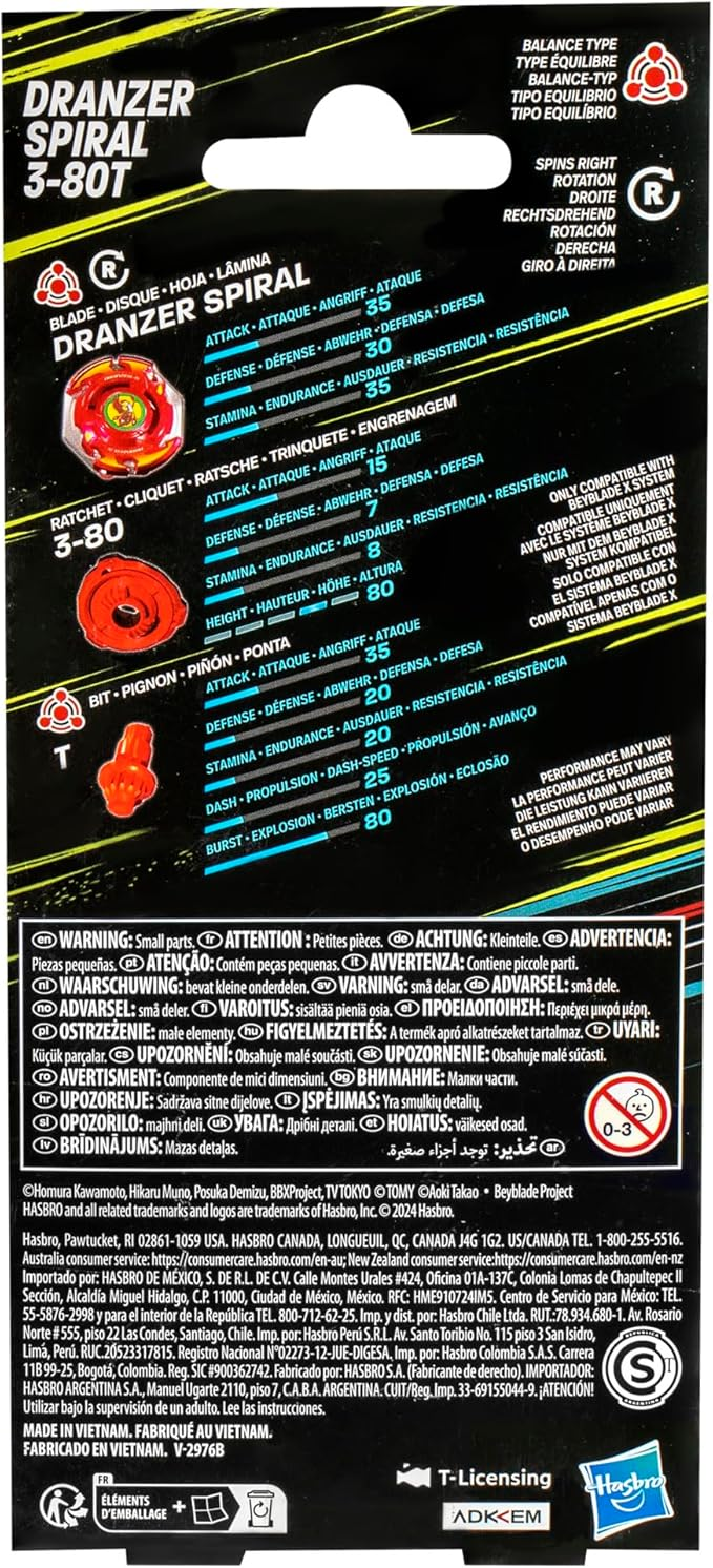 Beyblade X Dranzer Spiral 3-80T Anniversary X-Over Balance Type Right-Spinning Top and Launcher